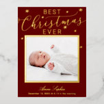 Elegant Script Photo Christmas Birth Announcement<br><div class="desc">Cute calligraphy, baby birth announcement Christmas postcard. Easy to personalize with your details. PLEASE NOTE: For assistance on orders, shipping, product information, etc., contact Zazzle Customer Care directly.</div>