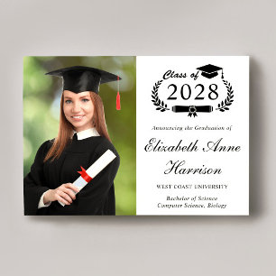 Elegant Script Photo College Graduation Announcement