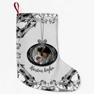 Elegant Script Photo Gifts Christmas Ornaments  Small Christmas Stocking