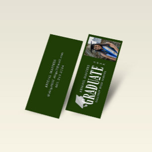 Elegant Script Photo Graduate Name Card