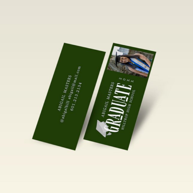 Elegant Script Photo Graduate Name Card (Creator Uploaded)