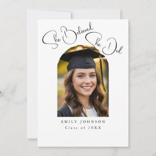 Elegant Script Photo Graduation Announcement