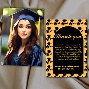 Elegant Script photo Graduation Thank you Cards