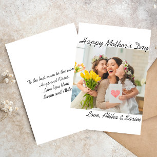 Elegant script photo mother's day card Invitation