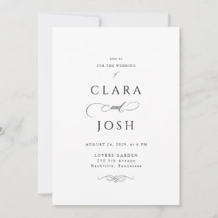 Elegant Script Photo QR Code Wedding Invitation