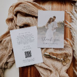 Elegant Script Photo Qr Code Wedding Thank You Card<br><div class="desc">Elegant Script Photo Qr Code Wedding Thank You Card</div>