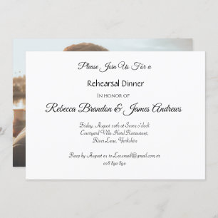 Elegant Script Photo Rehearsal Dinner Invitation