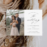 Elegant Script Photo Wedding Save The Date<br><div class="desc">An elegant script 2 photo wedding save the date card featuring elegant calligraphy details,  a vertical photo and classic text on the front. The back has a horizontal photo and wedding website for guests to get more information. Click the edit button to customize this design.</div>