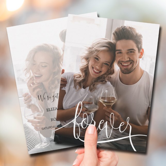 Elegant Script Photo Wedding Save The Date (Creator Uploaded)