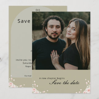 Elegant Script Photo Wedding Save the Date Invite 