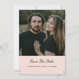 Elegant Script Photo Wedding Save the Date Invite 