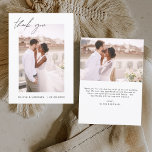 Elegant Script Photo Wedding Thank You Card<br><div class="desc">Express your heartfelt gratitude in timeless style with this Elegant Script Photo Wedding Thank You Card. Featuring refined calligraphy, a full photo layout, and minimalistic design elements, this card is the perfect way to thank your guests while showcasing a cherished moment from your big day. Ideal for modern, romantic, or...</div>