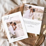 Elegant Script Photo Wedding Thank You Card<br><div class="desc">Express your heartfelt gratitude in timeless style with this Elegant Script Photo Wedding Thank You Card. Featuring refined calligraphy, a full photo layout, and minimalistic design elements, this card is the perfect way to thank your guests while showcasing a cherished moment from your big day. Ideal for modern, romantic, or...</div>
