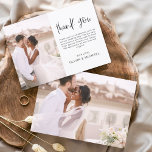 Elegant Script Photo Wedding Thank You Card<br><div class="desc">Express your heartfelt gratitude in timeless style with this Elegant Script Photo Wedding Thank You Card. Featuring refined calligraphy, a full photo layout, and minimalistic design elements, this card is the perfect way to thank your guests while showcasing a cherished moment from your big day. Ideal for modern, romantic, or...</div>