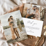 Elegant Script Photo Wedding Thank You Card<br><div class="desc">Express your heartfelt gratitude in timeless style with this Elegant Script Photo Wedding Thank You Card. Featuring refined calligraphy, a full photo layout, and minimalistic design elements, this card is the perfect way to thank your guests while showcasing a cherished moment from your big day. Ideal for modern, romantic, or...</div>