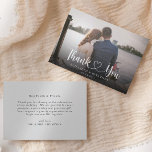 Elegant Script Photo Wedding Thank You Card<br><div class="desc">This beautiful elegant script wedding photo thank you card will be the perfect way to thank all your wedding guests. Personalize with a wedding photo. All text on the front and back can be edited to create your own unique message.</div>