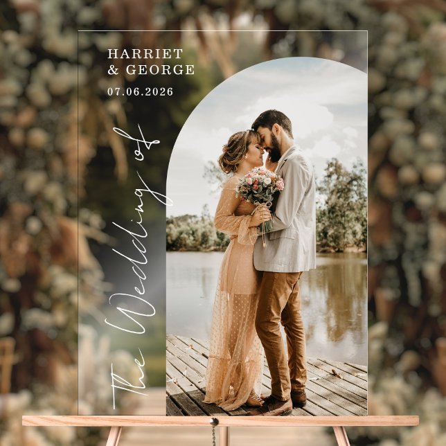 Élégant Script Photo Welcome Mariage Sign (Créateur téléchargé)
