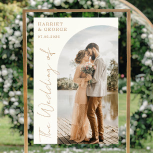 Élégant Script Photo Welcome Mariage Sign