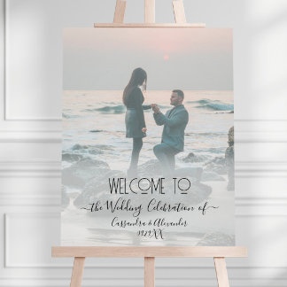 Elegant Script Photograph Welcome to our Wedding Poster