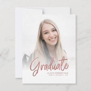 Elegant Script Photos Graduation 2025 Announcement