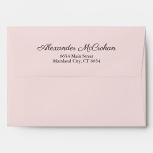 Elegant Script Pink Return Address Mailing Envelope