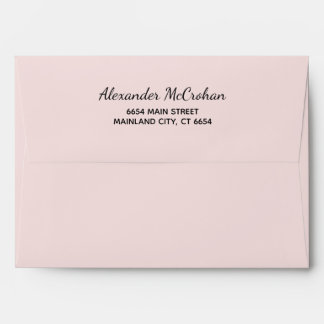 Elegant Script Pink Return Address Mailing Envelope