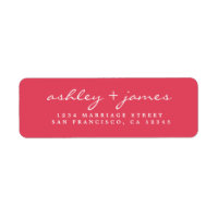 Elegant Script Pink Wedding Return Address Label