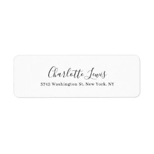 Elegant Script Plain Black & White Legible Text