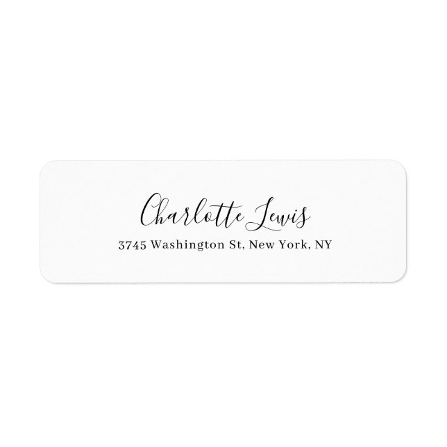 Elegant Script Plain Black & White Legible Text (Front)