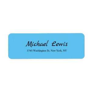 Elegant Script Plain Blue Minimalist