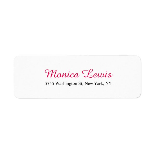 Elegant Script Plain Pink Red White Feminine Chic (Front)