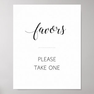 Elegant Script Please Take A Favor Wedding Sign