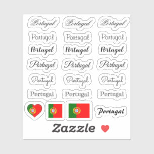 Elegant script Portugal & Portuguese Flag name Set