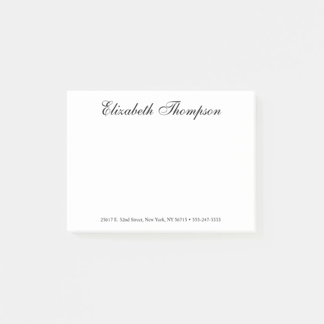 Elegant Script Post-it Notes (Front)