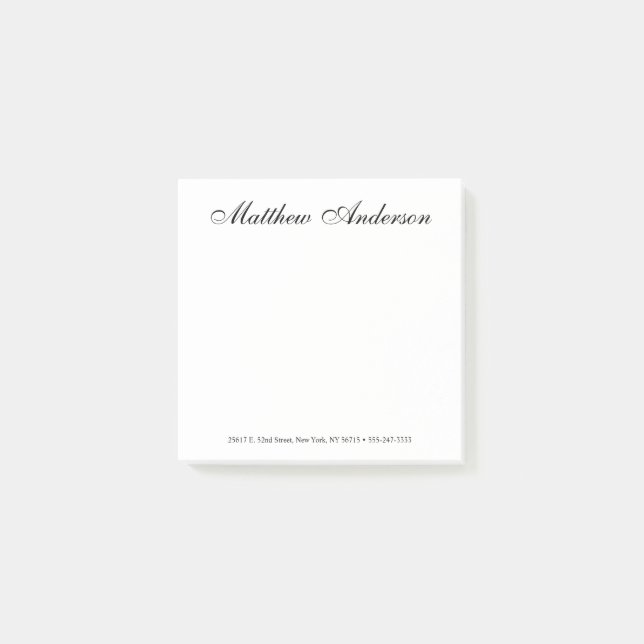 Elegant Script Post-it Notes (Front)