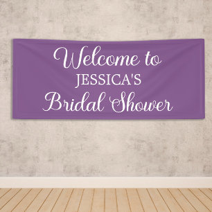 Elegant Script Purple Bridal Shower Banner
