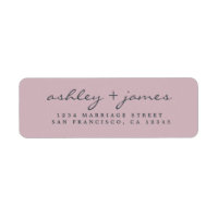 Elegant Script Purple Wedding Return Address