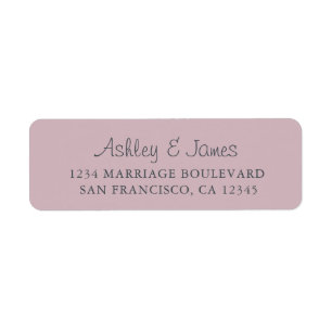 Elegant Script Purple Wedding Return Address