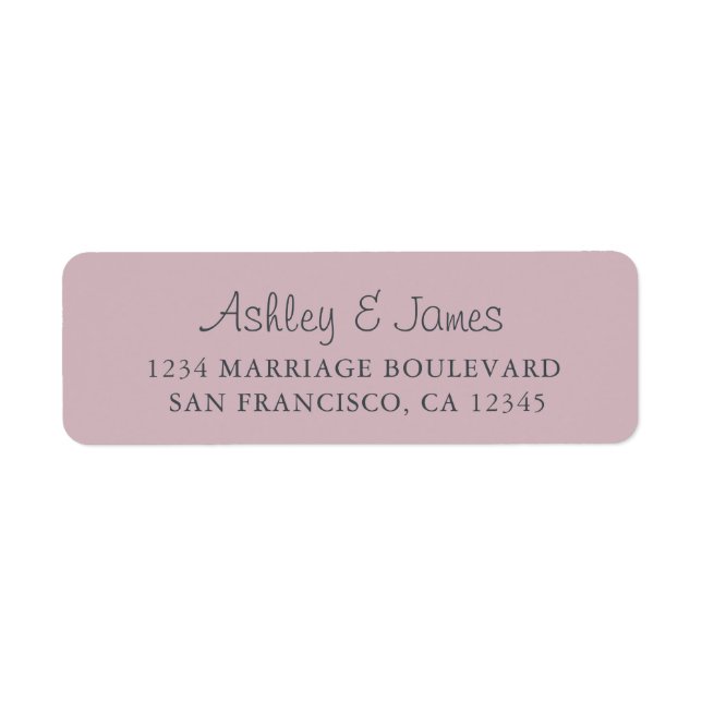 Elegant Script Purple Wedding Return Address (Front)