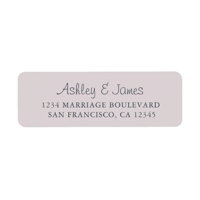 Elegant Script Purple Wedding Return Address (Front)