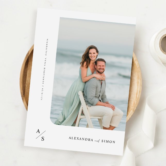 Elegant Script QR Code Photo Budget Wedding Invitation (Creator Uploaded)