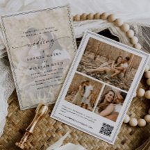 Elegant Script QR Code Photo Wedding