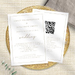 Elegant Script QR Code Wedding Invitation<br><div class="desc">Elegant Script Wedding Minimalist and stylish, Available digitally and printed. Wedding is in a set informal script and easily personalise the rest of the text to your own details. You can also change text styles and colours as well as the background colours via the customise further option if you wish....</div>