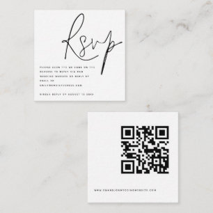Elegant Script QR Code Wedding RSVP Enclosure Card