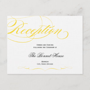 Elegant Script Reception Card - Yellow