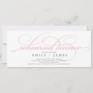 Elegant Script Rehearsal Dinner Invitation
