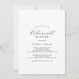 Elegant Script Rehearsal Dinner Invitation