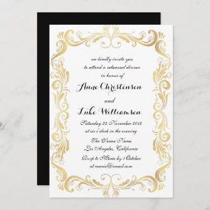 elegant script rehearsal dinner invitation