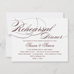 Elegant Script Rehearsal Dinner Invitation 4F1819