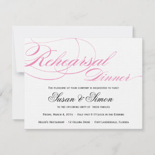 Elegant Script Rehearsal Dinner Invitation Pink